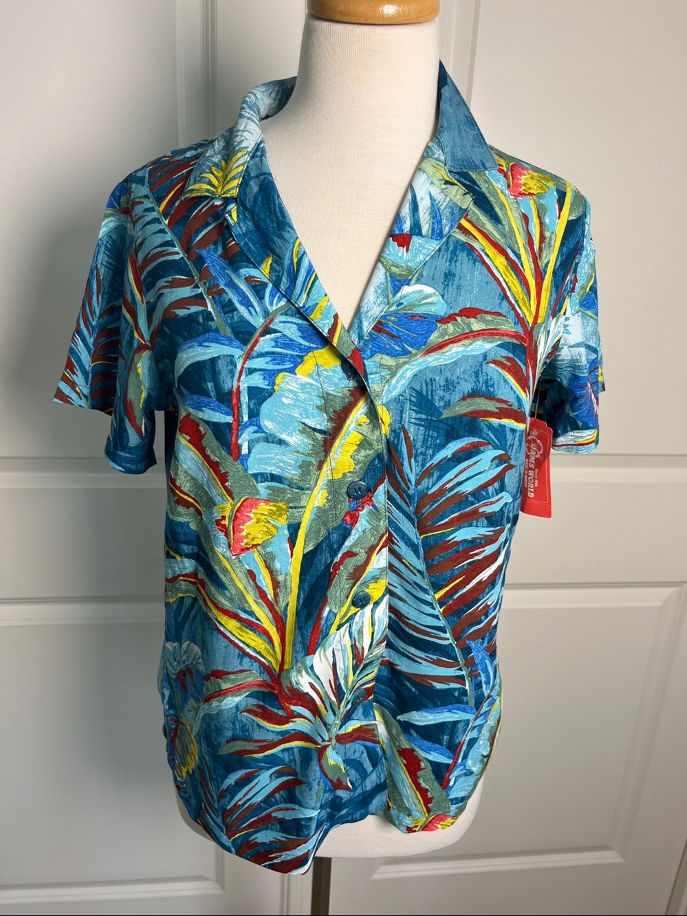 Jams World Teal, Red & Yellow Floral Camp Shirt
